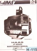 Haas-Haas VF VMC, Maintenance Programming and Parts Manual 1992-VF-VF-1-VF-2-VMC-01